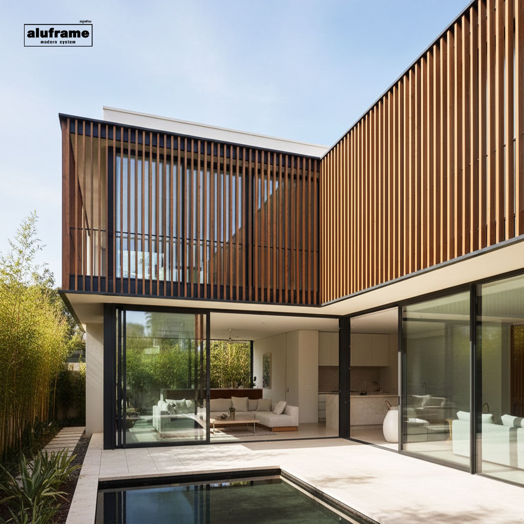 ฟาซาด-ไม้ระแนง-ตัวอย่าง-7.-ฟาซาดไม้ระแนงกับบ้านแนวประหยัดพลังงาน