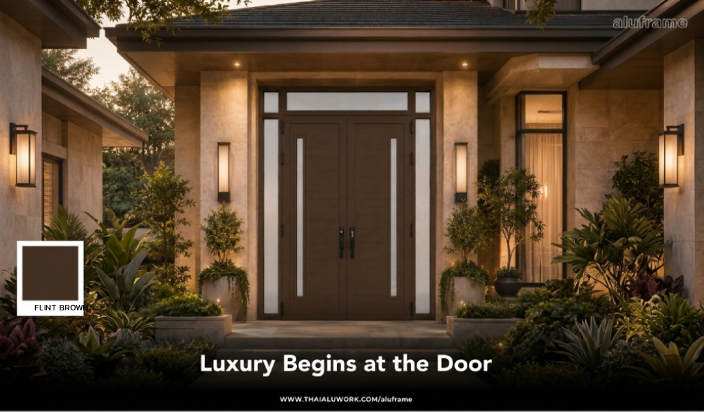 ภาพปกของหน้า News Luxury Begins at the Door ประตูบานเปิดคู่ เฉดสี Flint Brown